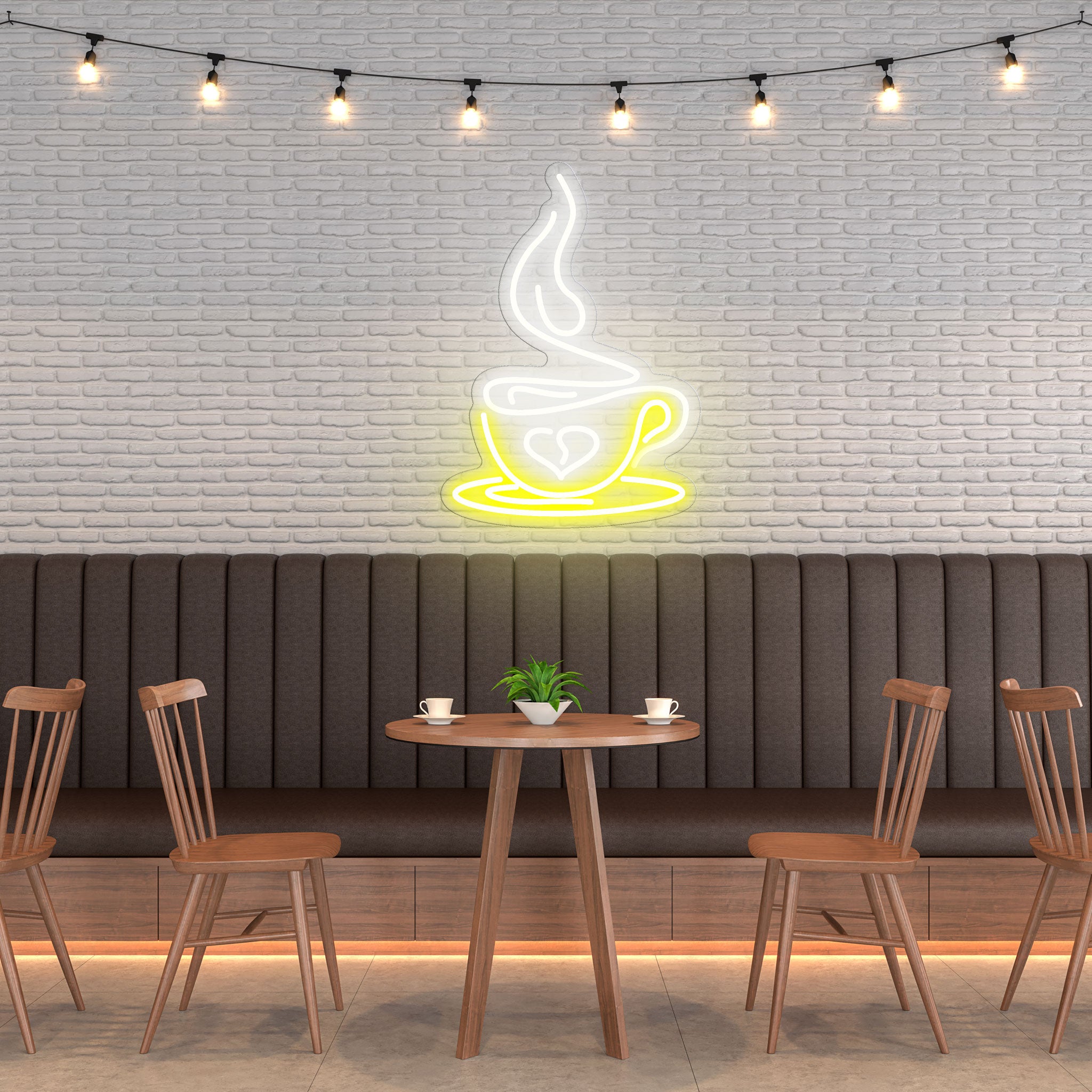 Coffee Cup Heart - Neon Sign - Café Venue