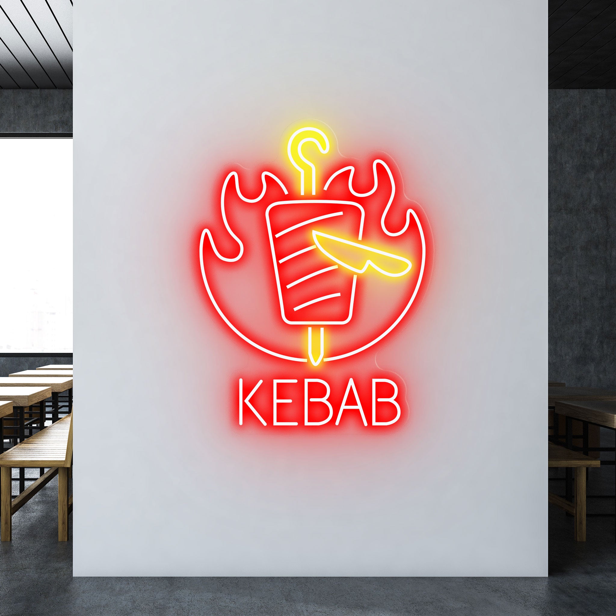 Fiery Kebab - Neon Sign - Restaurant Venue
