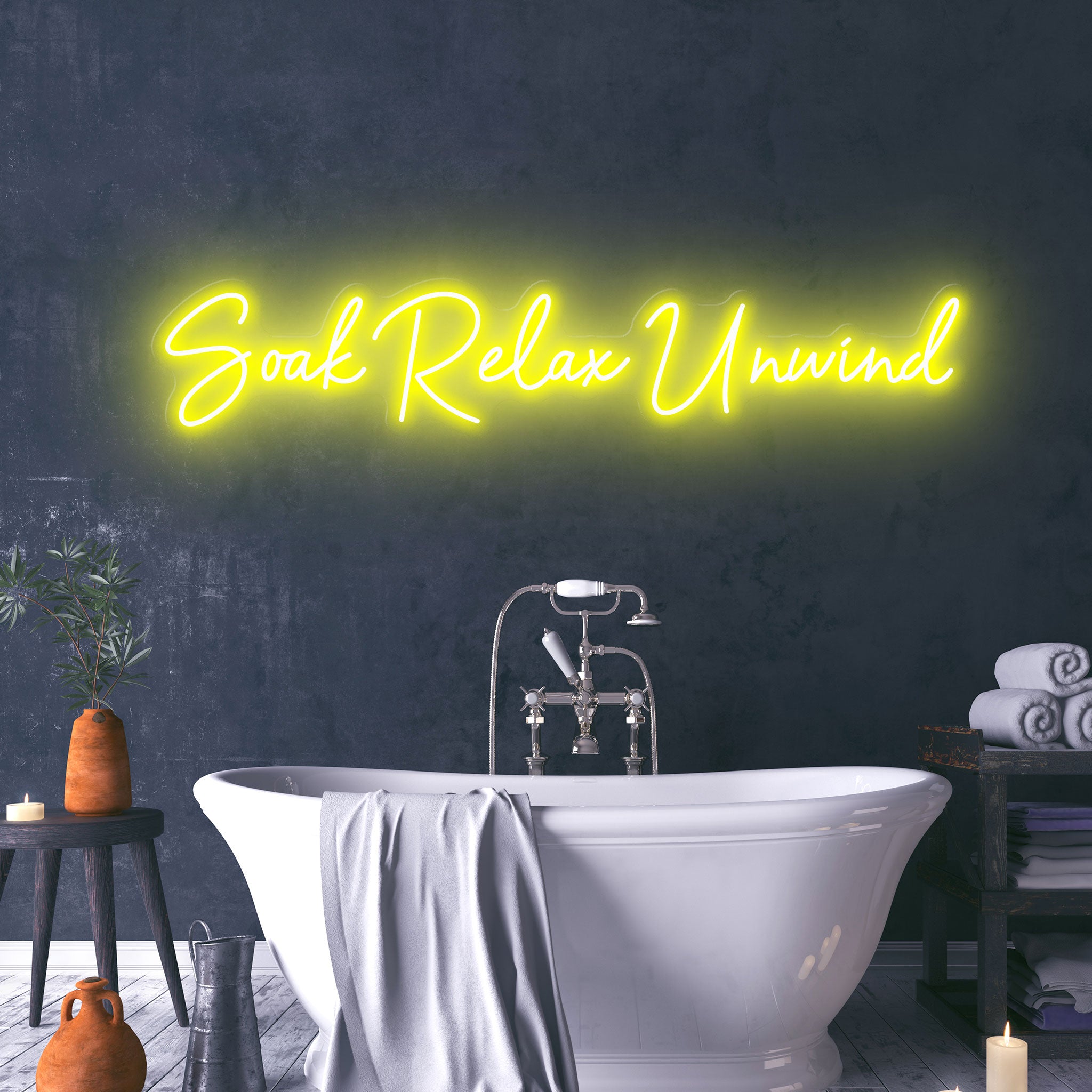 Soak Relax Unwind - Neon Sign - Salon / Beauty Clinic
