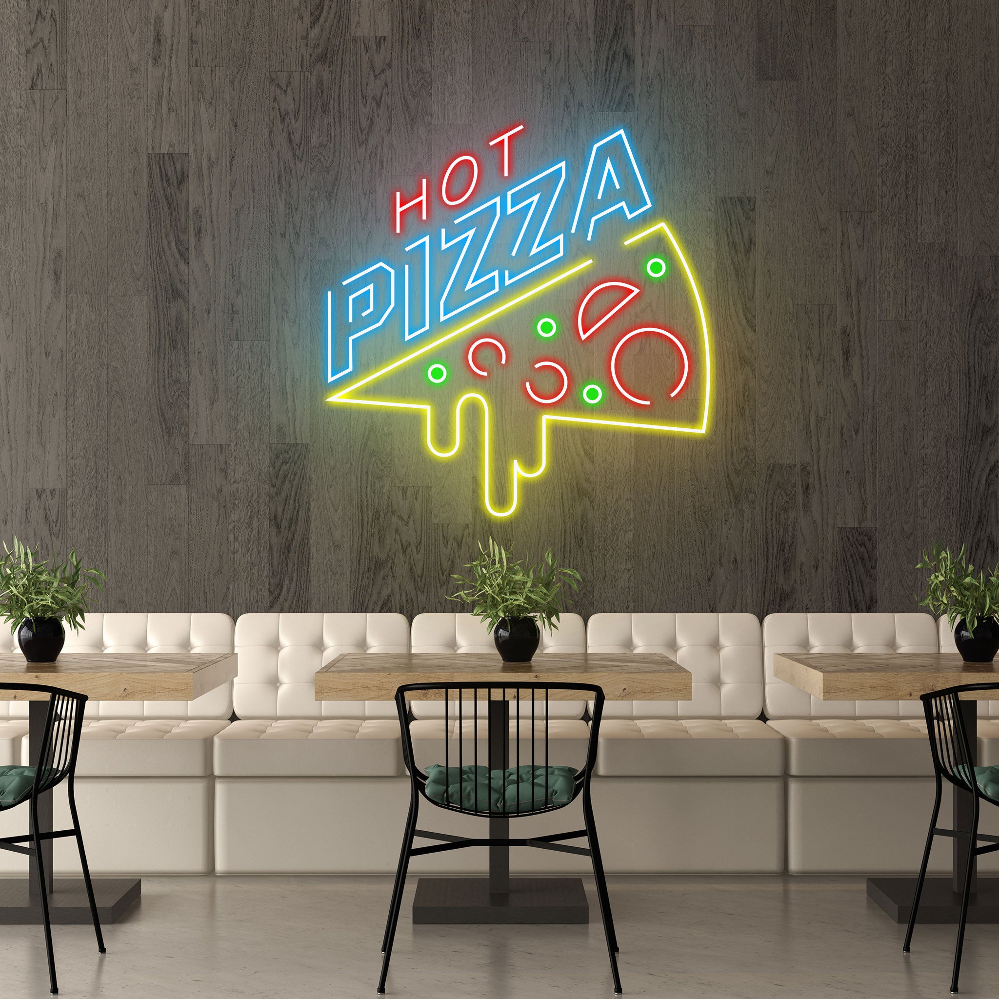 Hot Pizza - Neon Sign - Pizza Shop