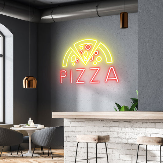 Pizza Trio Slice - Neon Sign- Neon Sign - Pizza Shop