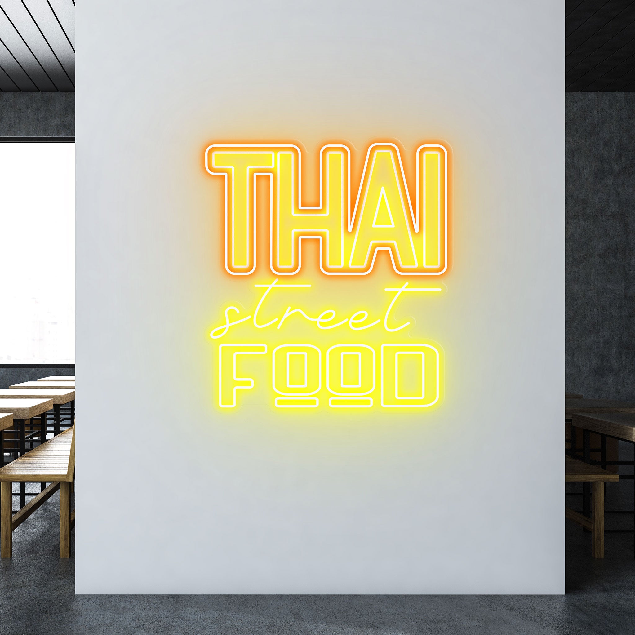 Thai Street Food - Neon Sign - Restaurant Venue