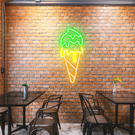 Double Scoop Ice Cream - Neon Sign - Ice Cream Bar / Dessert Bar