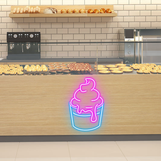 Original Ice Cream Cup - Neon Sign - Ice Cream Bar / Dessert Bar