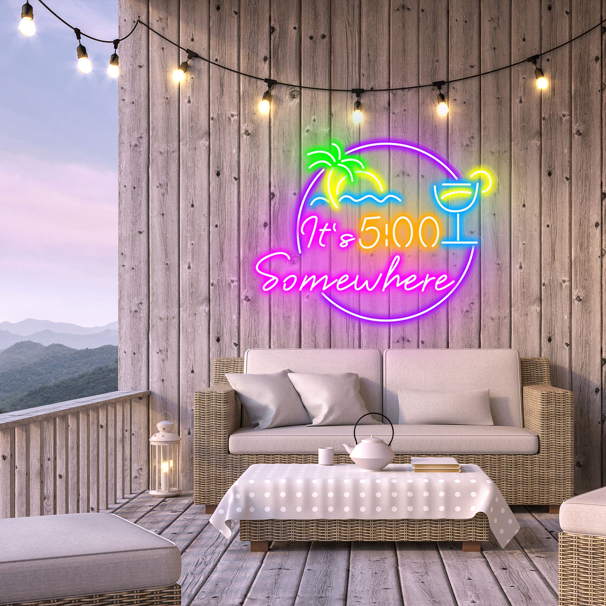It's 5:00 Somewhere - Neon Sign - Bar/Club/Party Celebration Event