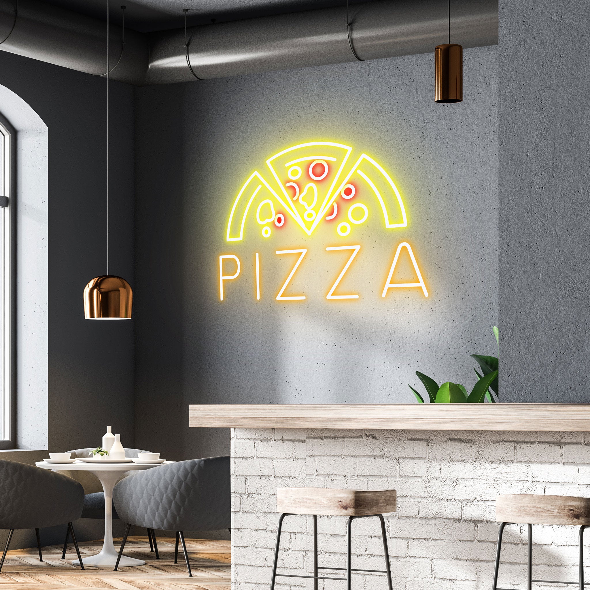 Pizza Trio Slice - Neon Sign- Neon Sign - Pizza Shop