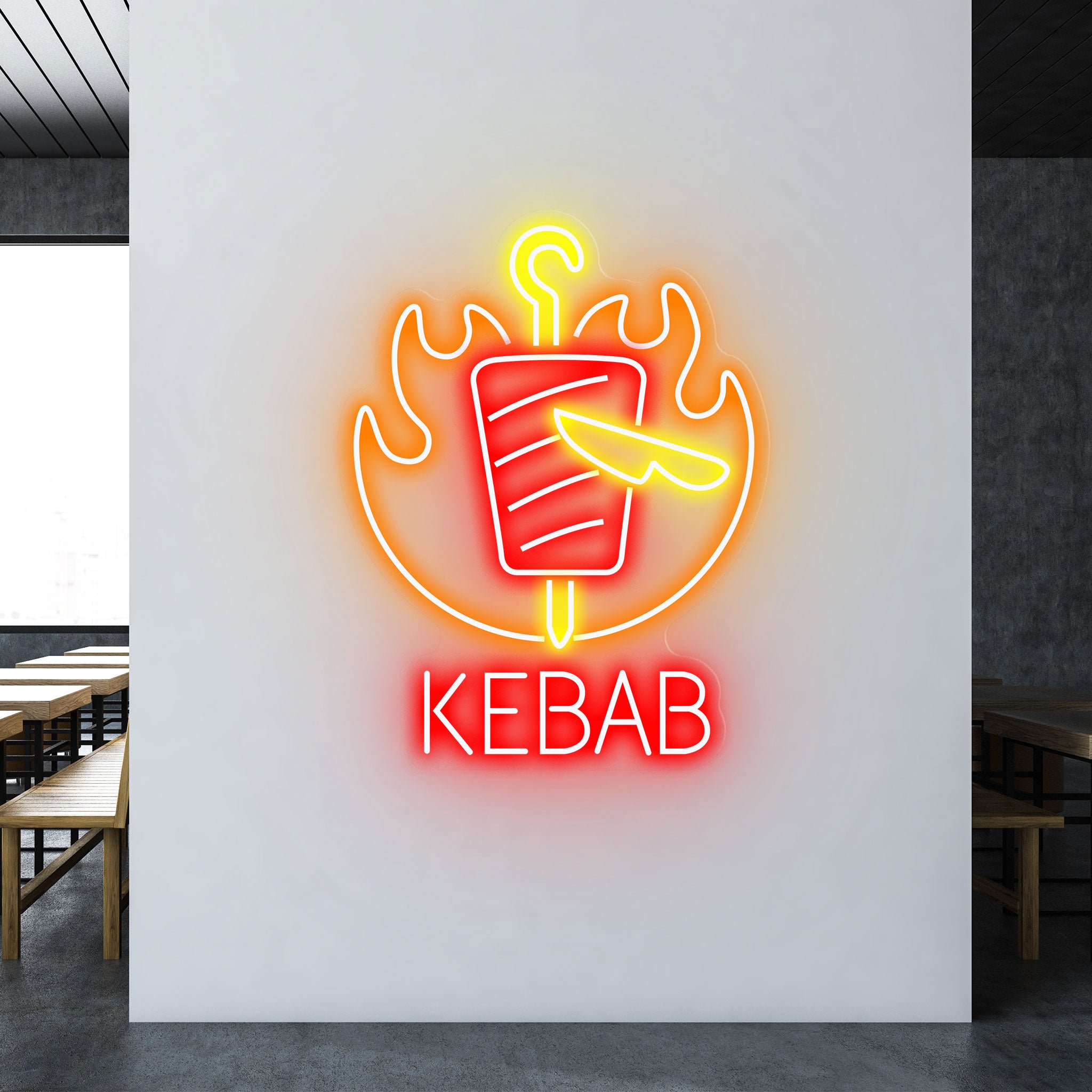Fiery Kebab - Neon Sign - Restaurant Venue