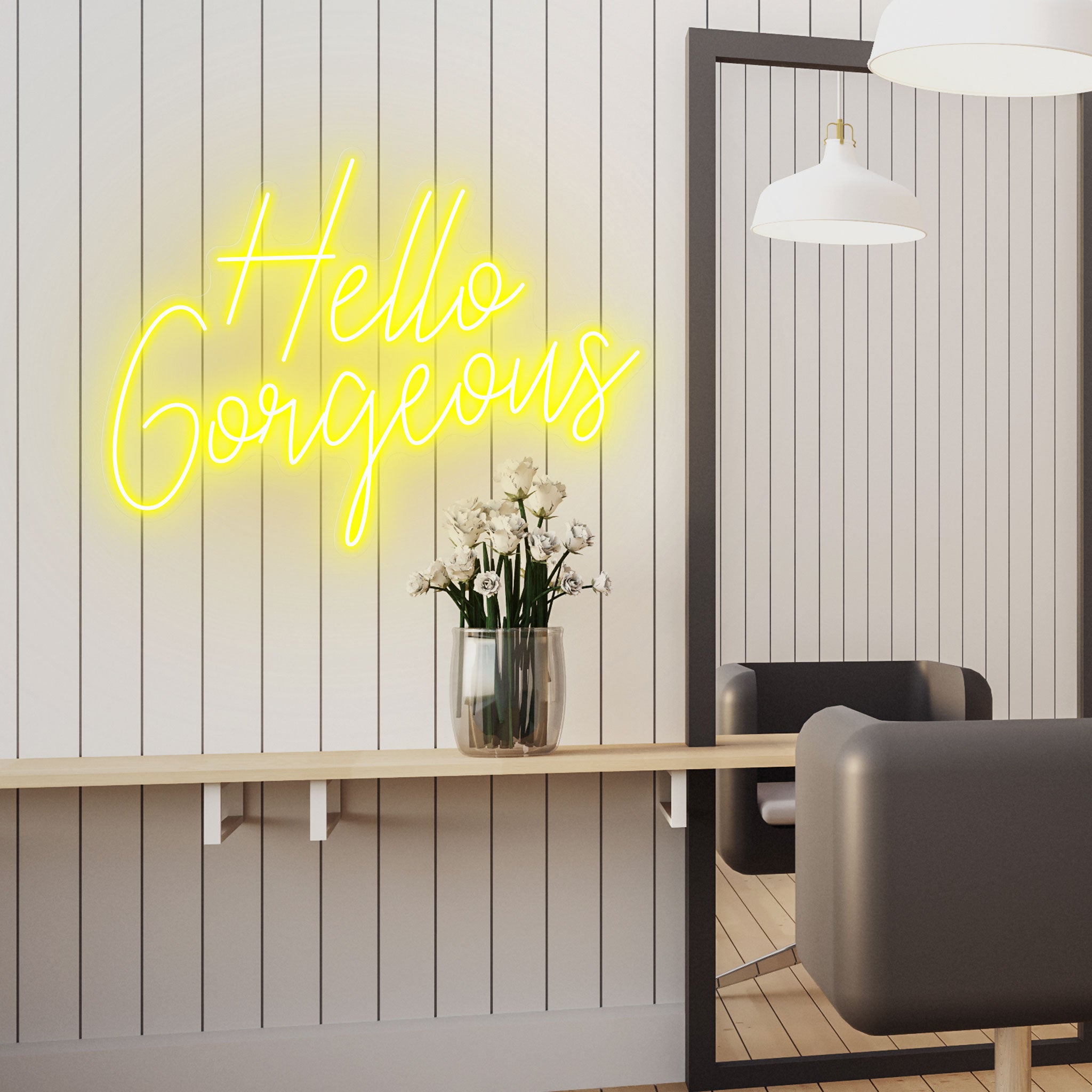 Hello Gorgeous - Neon Sign - Salon / Beauty Clinic