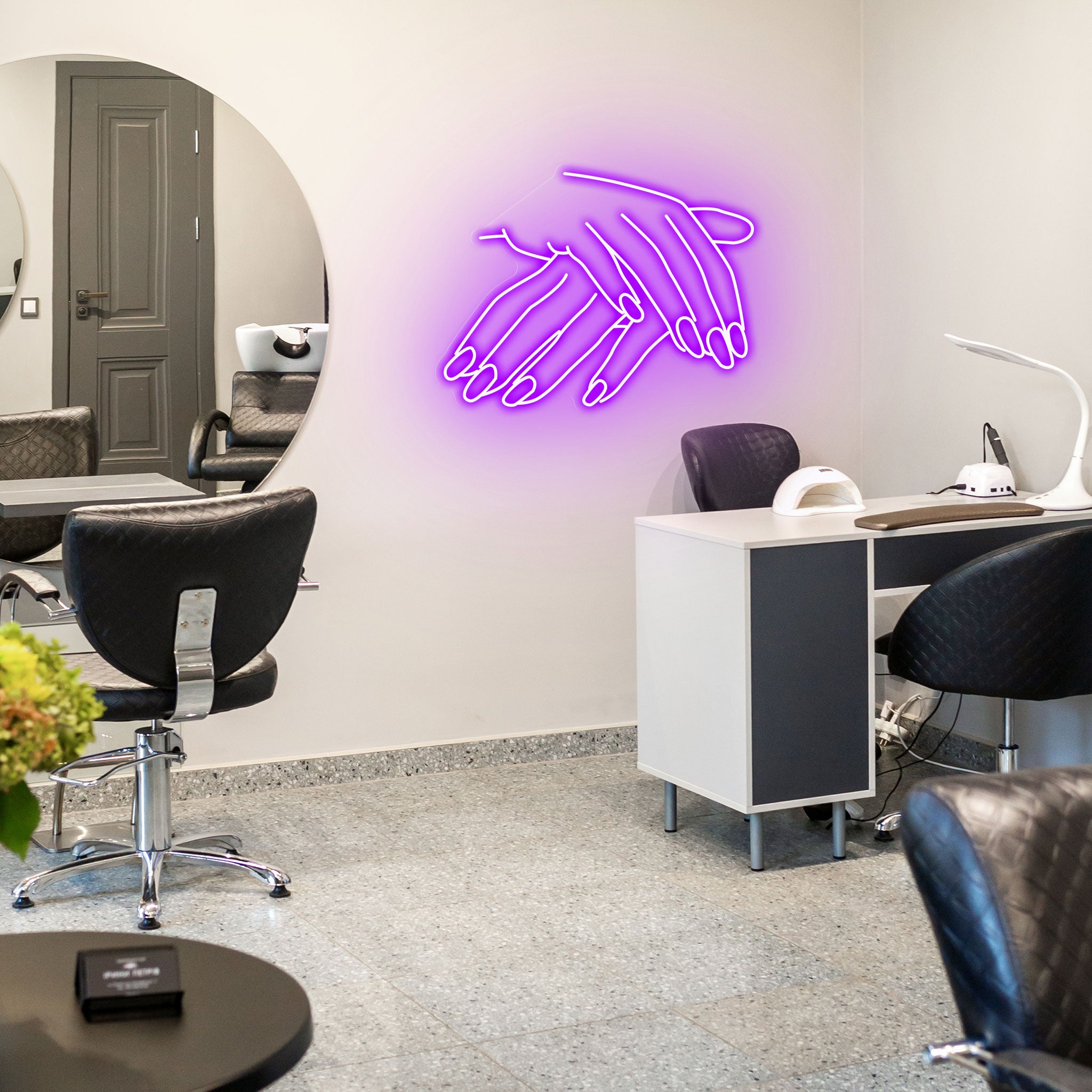 Elegant Hand - Neon Sign - Salon / Beauty Clinic