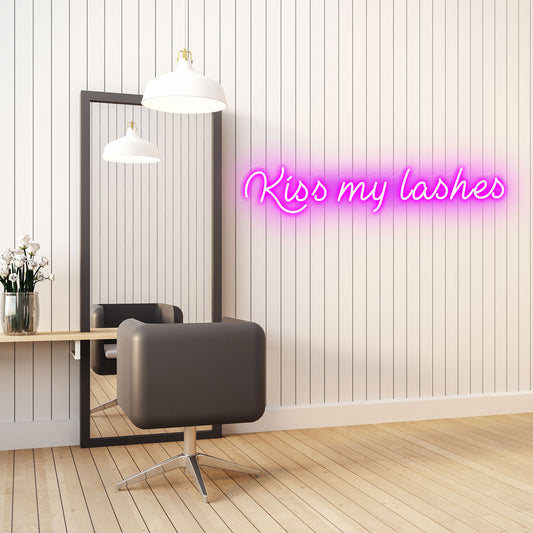 Kiss My Lashes - Neon Sign - Salon / Beauty Clinic