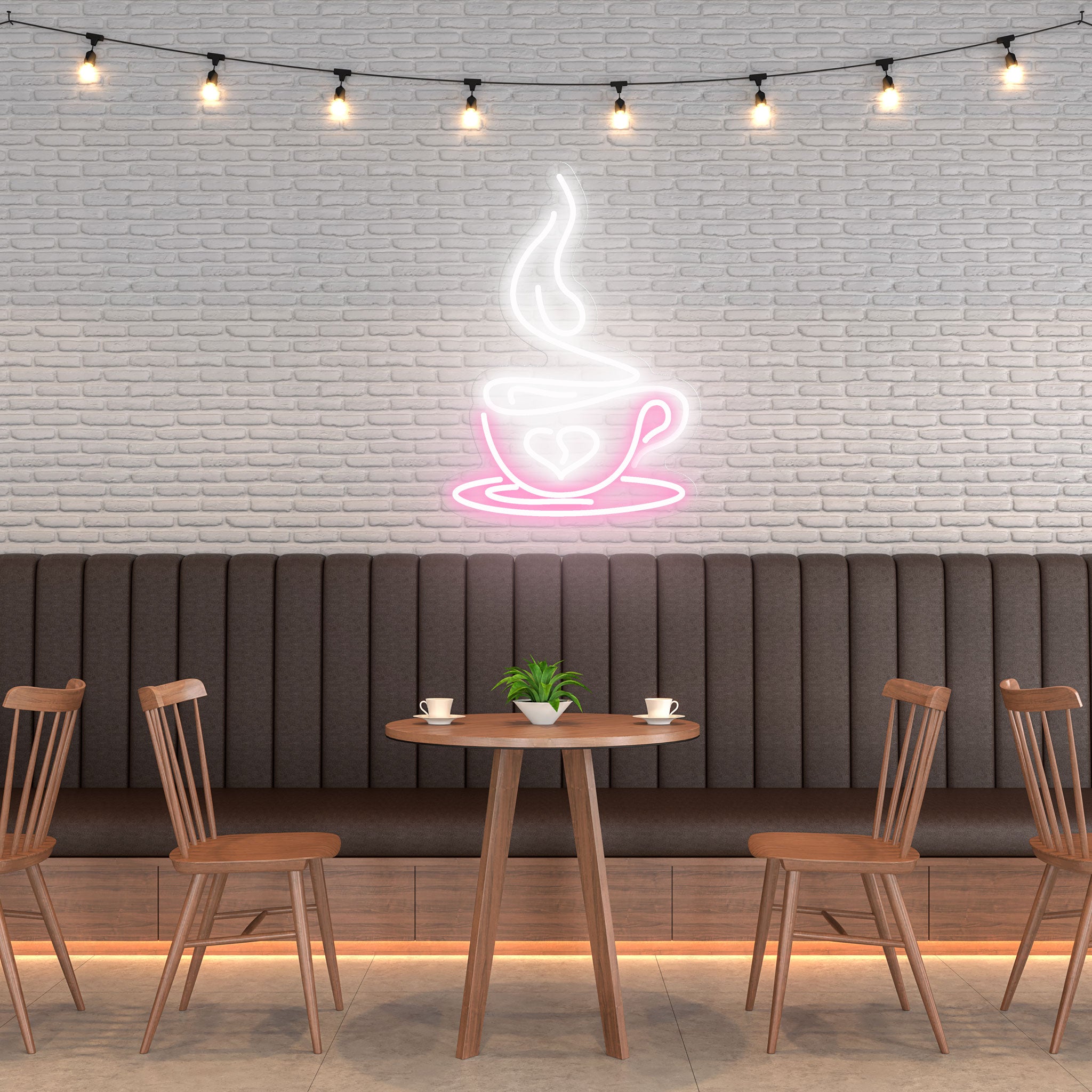 Coffee Cup Heart - Neon Sign - Café Venue