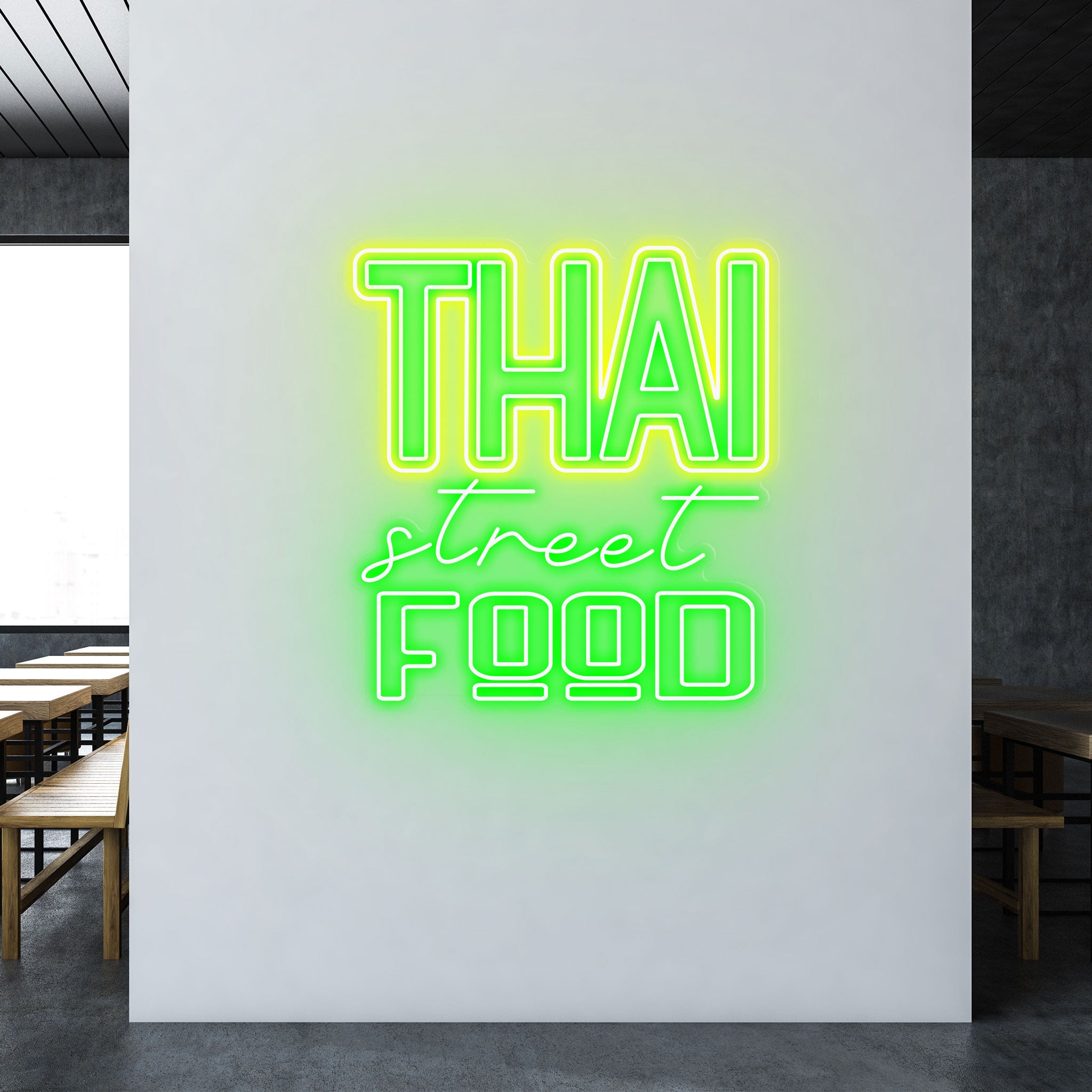 Thai Street Food - Neon Sign - Restaurant Venue