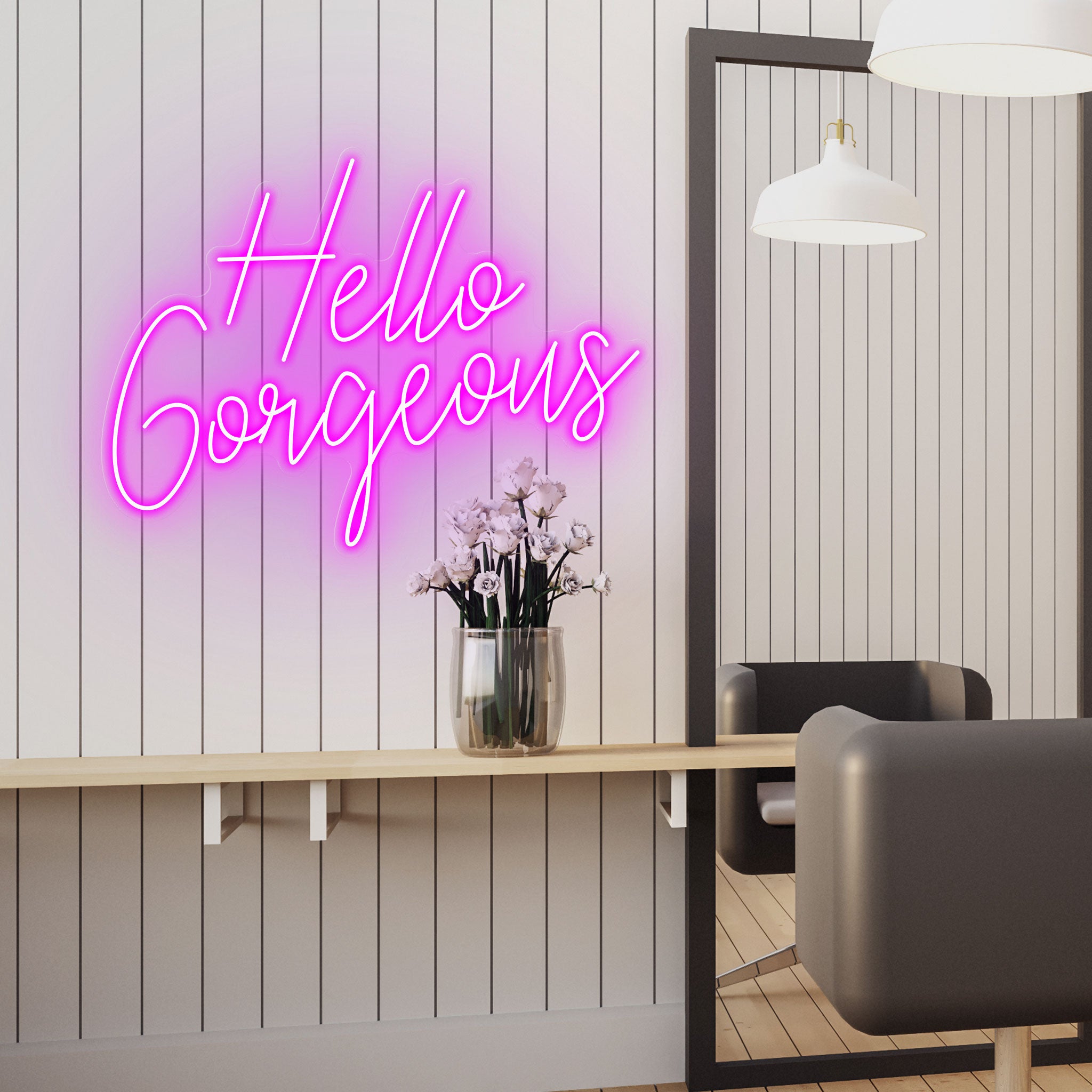 Hello Gorgeous - Neon Sign - Salon / Beauty Clinic