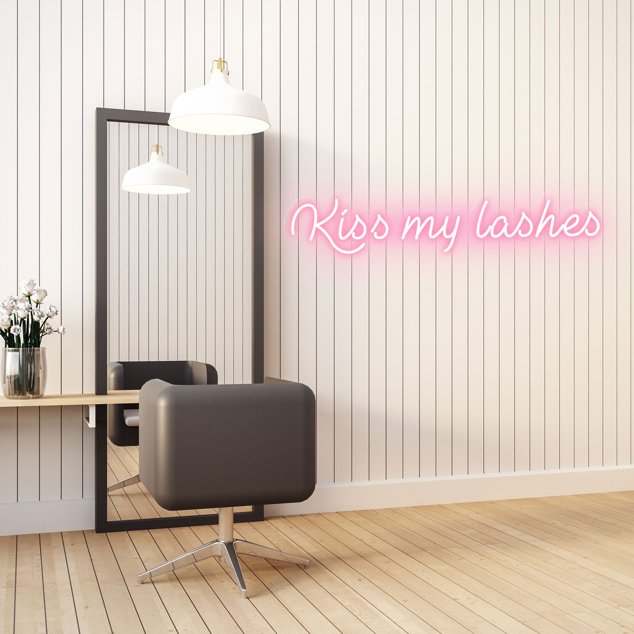 Kiss My Lashes - Neon Sign - Salon / Beauty Clinic