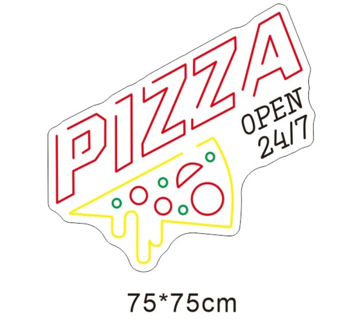 Custom Neon 'Pizza Open 24/7' [+ 2 FREE Bonus Items] 20% OFF