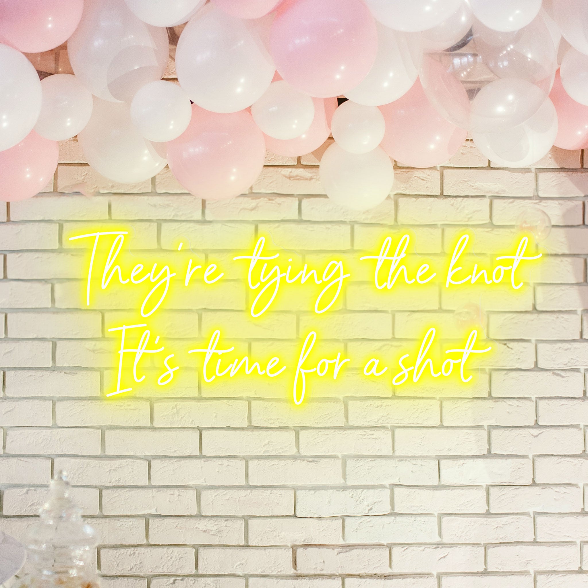 They're Tying The Knot - Neon Sign - Wedding Engagement Event