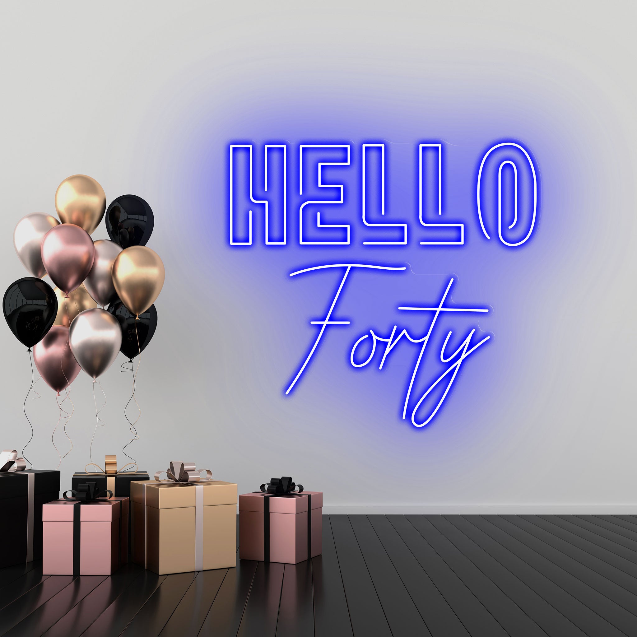 Hello Forty - Neon Sign - Birthday Party