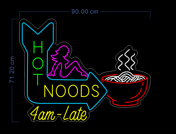 Custom Neon 'Hot Noods' [+ 2 FREE Bonus Items] ~$50 OFF