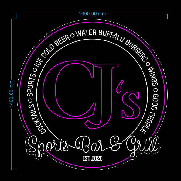 Custom Neon 'CJ's Sports Bar & Grill' [+ 2 FREE Bonus Items] ~$100 OFF