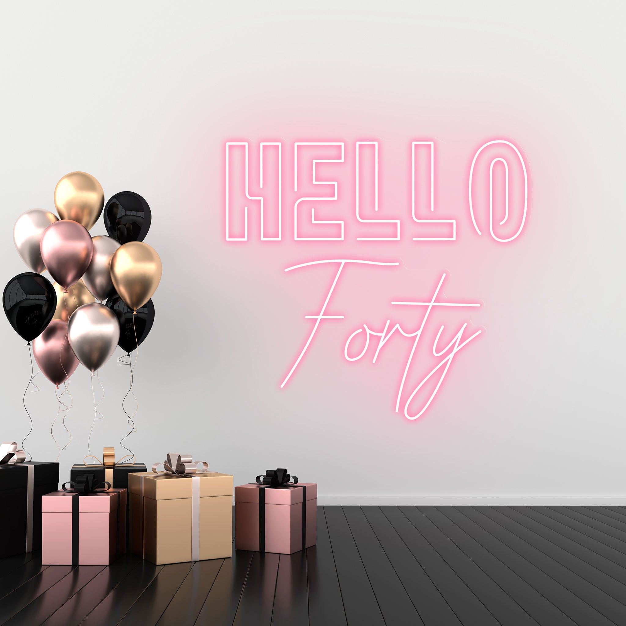 Hello Forty - Neon Sign - Birthday Party
