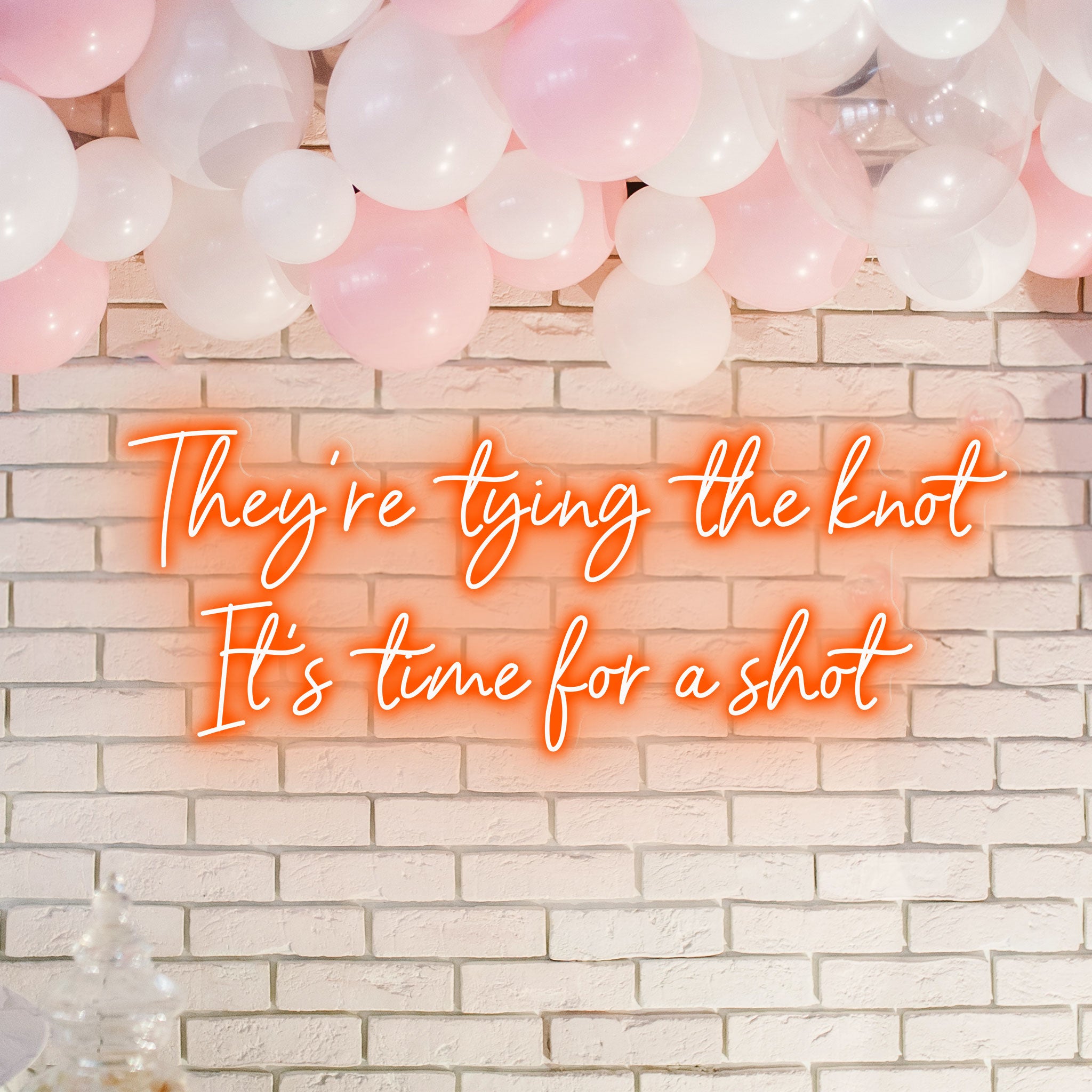 They're Tying The Knot - Neon Sign - Wedding Engagement Event