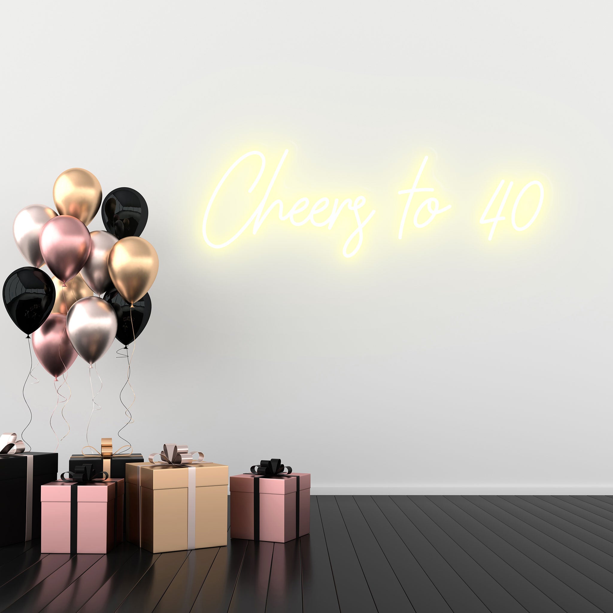 Cheers to 40 - Neon Sign - Birthday Party