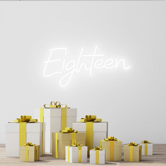 Eighteen - Neon Sign - Birthday Party