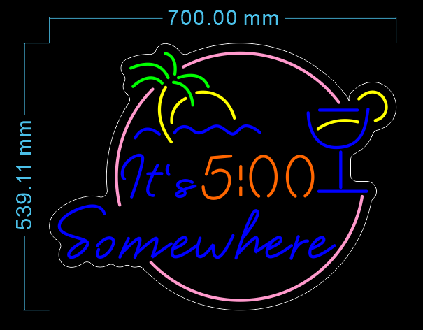 Custom Neon 'It's 5:00 somewhere' [+ 2 FREE Bonus Items] ~$80 OFF