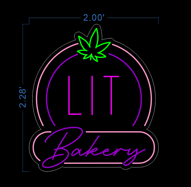 Custom Neon 'Lit Bakery Logo' [+ 2 FREE Bonus Items] ~$80 OFF