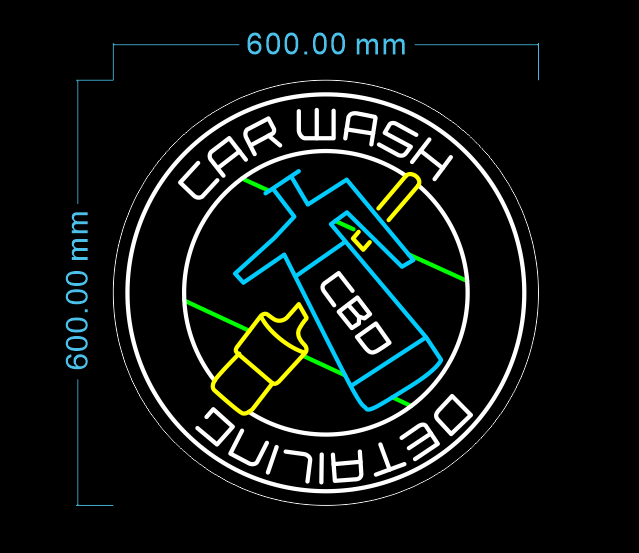 Custom Neon 'CBD Car Wash - Detailing' [+ 2 FREE Bonus Items] ~$100 OFF