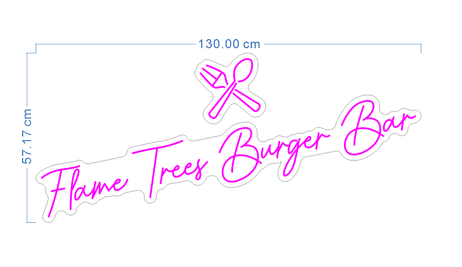 Custom Neon 'Flame Trees Burger Bar' [+ 2 FREE Bonus Items] ~$150 OFF