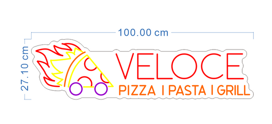 Custom Neon 'VELOCE PIZZA | PASRA | GRILL’ [+ 2 FREE Bonus Items] ~$100 OFF