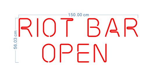 Custom Neon 'RIOT BAR OPEN’ [+ 2 FREE Bonus Items] ~$100 OFF