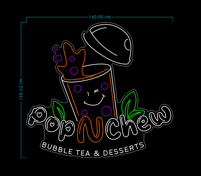 Custom Neon 'PopNChew' Logo [+ 2 FREE Bonus Items] ~$150 OFF