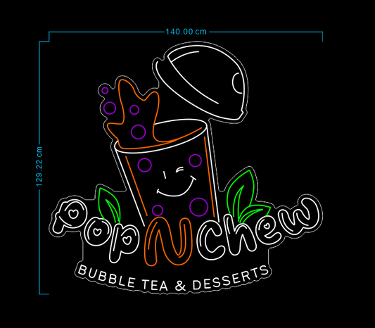 Custom Neon 'PopNChew' Logo [+ 2 FREE Bonus Items] ~$150 OFF