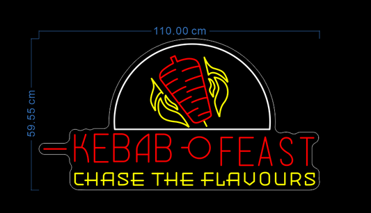 Custom Neon 'KEBAB O-FEAST' (1m) [+ 2 FREE Bonus Items] ~$100 OFF