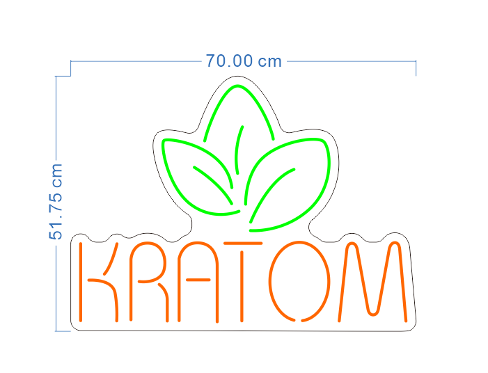 Custom Neon 'Kratom' Logo [+ 2 FREE Bonus Items] ~$150 OFF