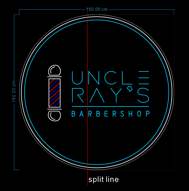 Custom Neon 'UNCLE RAY'S BARBERSHOP' - [+ 2 FREE Bonus Items] ~$50 OFF