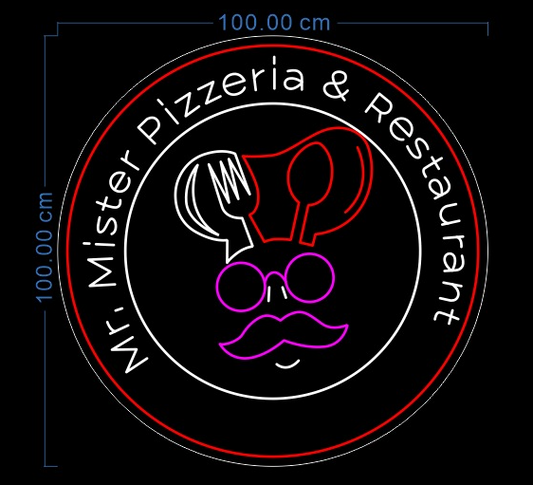 Custom Neon 'Mr. Mister Pizzeria' [+ 2 FREE Bonus Items] ~$150 OFF