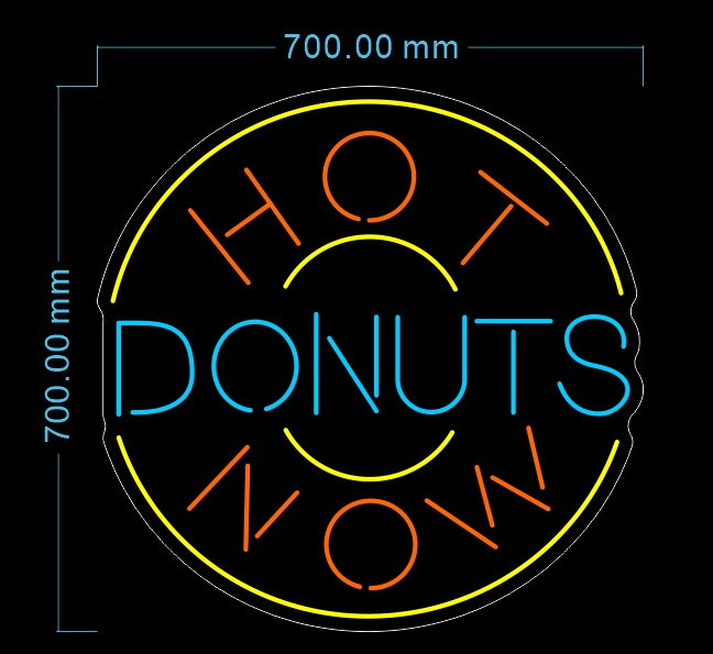 Custom Neon 'Hot Donuts' [+ 2 FREE Bonus Items] ~$50 OFF