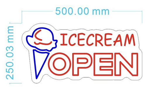 Custom Neon 'Ice cream Open' [+ 2 FREE Bonus Items] ~$150 OFF