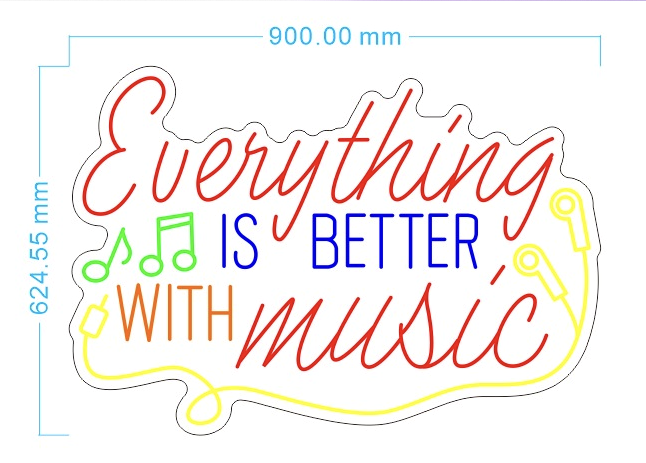 Custom Neon 'Everything is better with music' [+ 2 FREE Bonus Items] ~$50 OFF