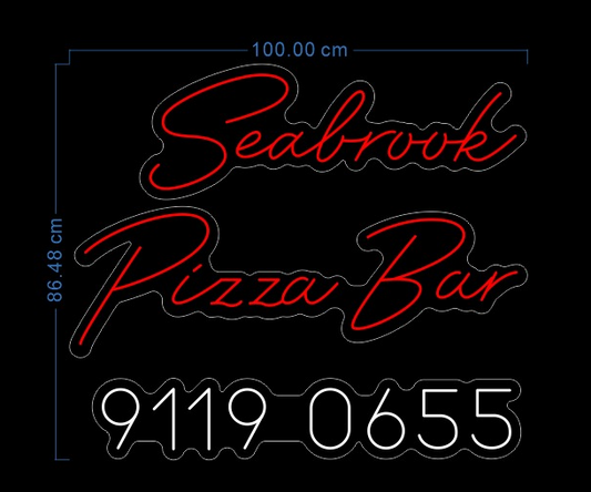 Custom Neon 'Seabrook Pizza Bar' [+ 2 FREE Bonus Items] ~$50 OFF