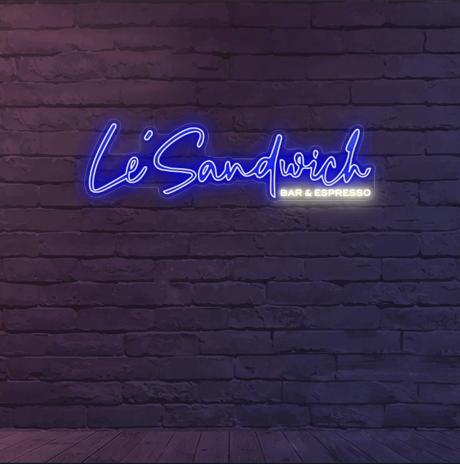 Custom Neon 'Le' Sandwich Bar & Espresso' [+ 2 FREE Bonus Items] ~$150 OFF