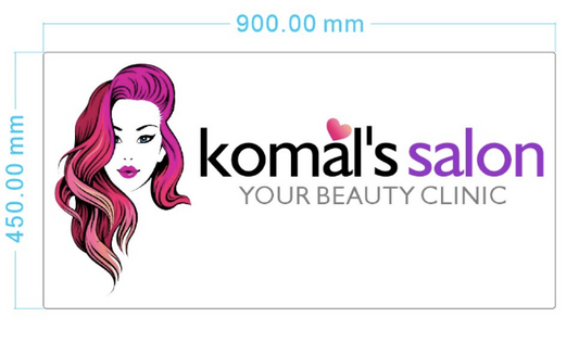 Custom UV printed sign 'Komal's Salon' ~$150 OFF