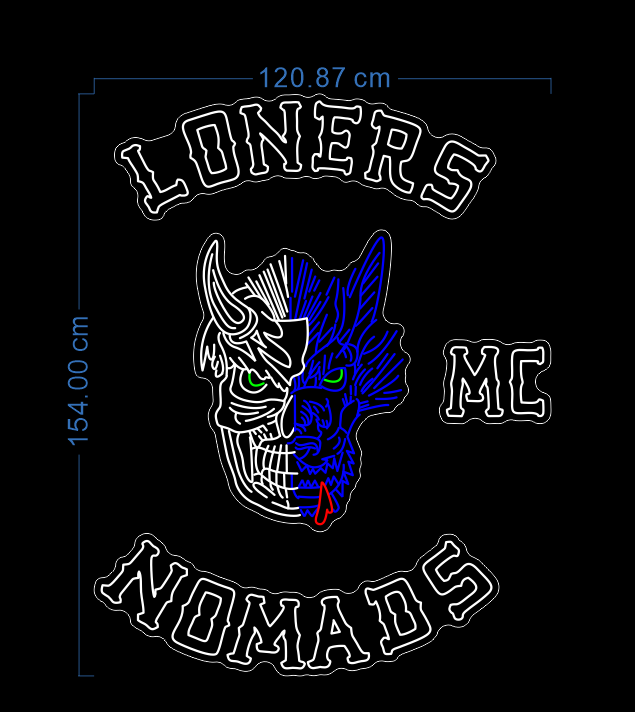 Custom Neon 'Loners Mc Nomads' [+ 2 FREE Bonus Items] ~$50 OFF