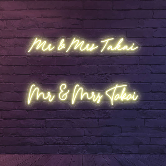 Custom Neon 'Mr & Mrs Takai' [+ 2 FREE Bonus Items] ~$150 OFF