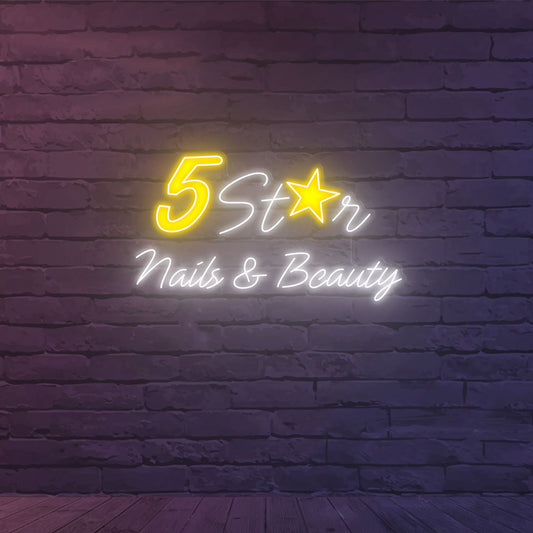Custom Neon '5 Star Nails & Beauty' [+ 2 FREE Bonus Items] ~$150 OFF