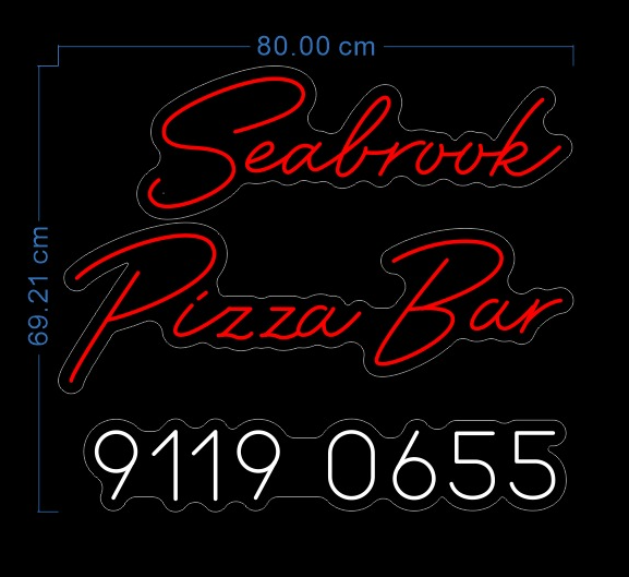 Custom Neon 'Seabrook Pizza Bar' [+ 2 FREE Bonus Items] ~$100 OFF