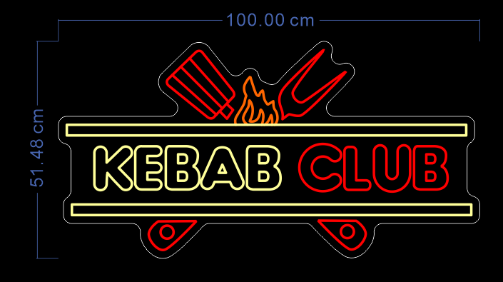 Custom Neon 'Kebab Club' [+ 2 FREE Bonus Items] ~$50 OFF